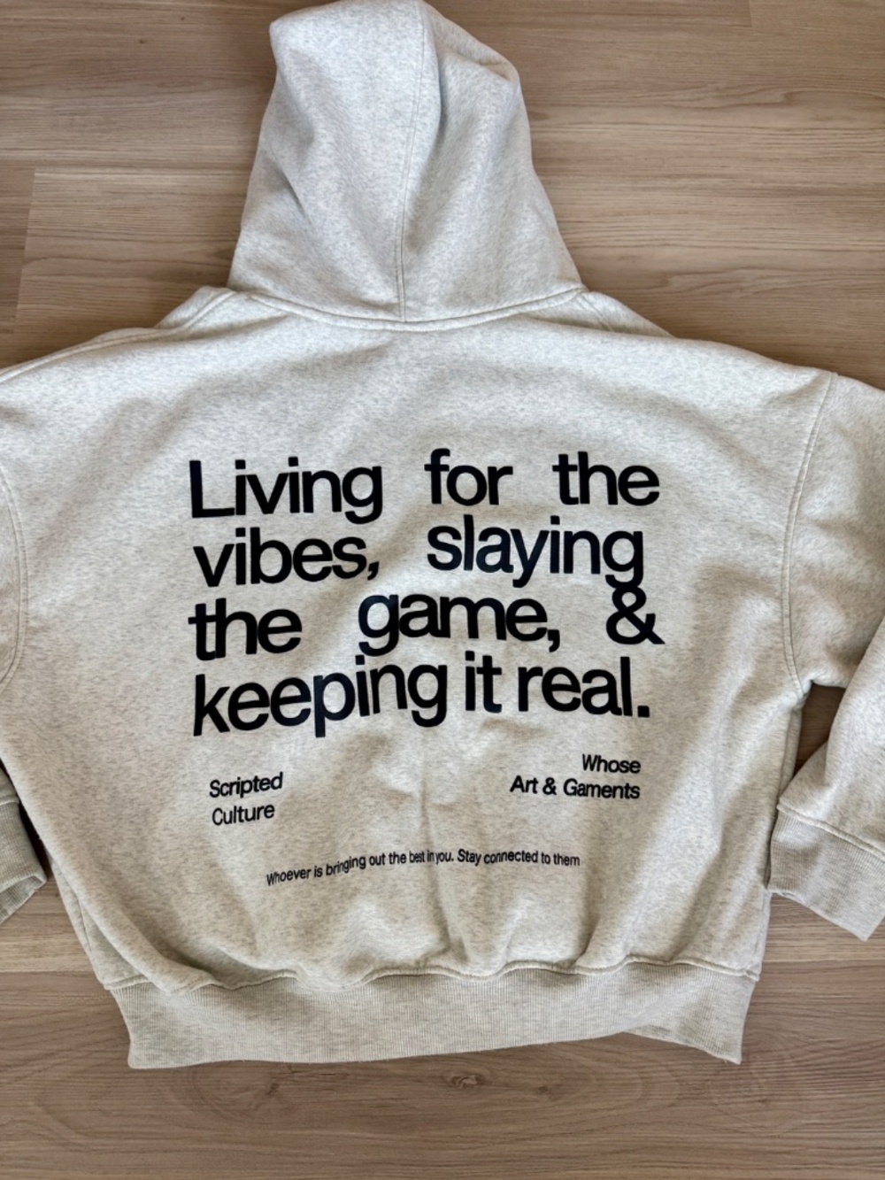 Whose Studio Y2K Graphic Zip Up Hoodie Heather Gray Cropped Boxy Sherpa Lined L - Picture 7 of 8